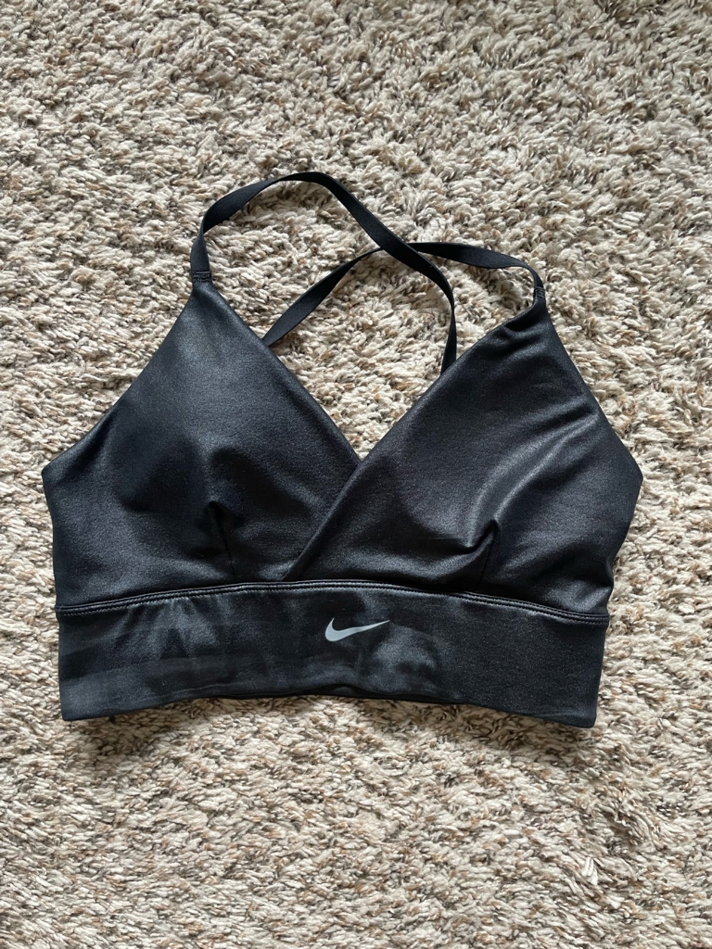 3/$30 Nike Metallic Charcoal Sports Bra with Crisscross Straps